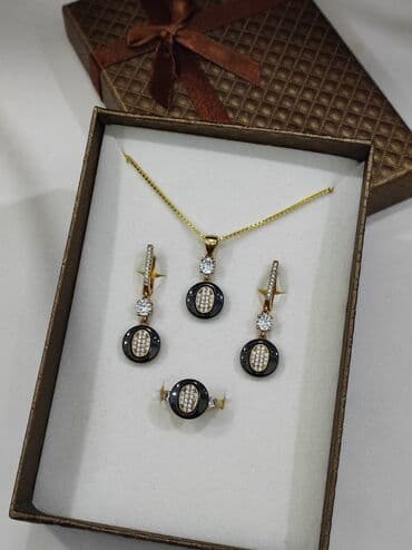 набор пандора: Серебряный Набор+ Цепочка Серебро МС напыление жёлтое золото 925 — 9