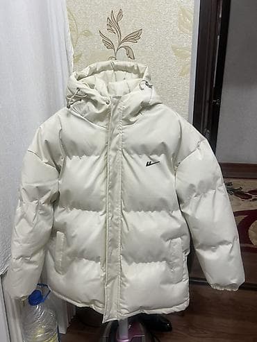 Пуховик/куртка зимняя, унисекс, цвет молочный (айвори). - Утеплённая