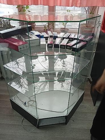 Касса жабдуулары: ПРОДАЮ СРОЧНО !!! Стеклянная витрина угловая (торговый островок) - — 4