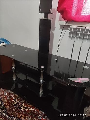 Ремонт и строительство: Тумба и подставка для телевизора, Напольная, Стекло, цвет - Черный — 1