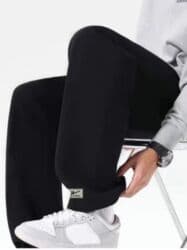 брендовые мужские спортивные костюмы из турции: Прямые широкие спортивные широкие брюки на осень-зиму с начёсом и без — 8