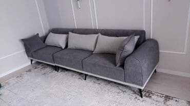 диван черный: Прямой диван, Новый, Трехместный — 1