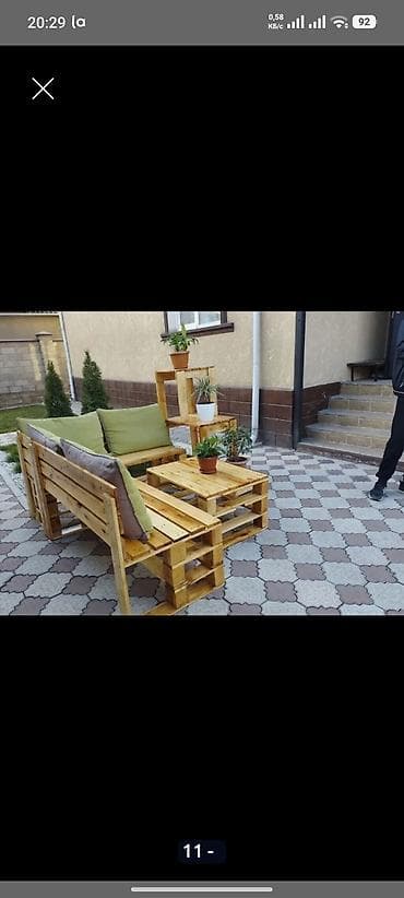 Туалетные столики: Комплект садовой мебели, Стол, Дерево — 9