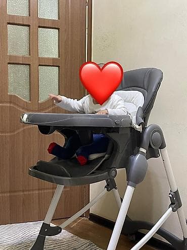 офисный кресло б у: Стульчик для кормления трансформер, серый Покупали новым в Москве за — 1