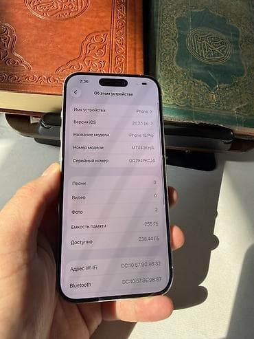 Техника и электроника: IPhone 15 Pro, Б/у, 256 ГБ, White Titanium, 86 % — 8