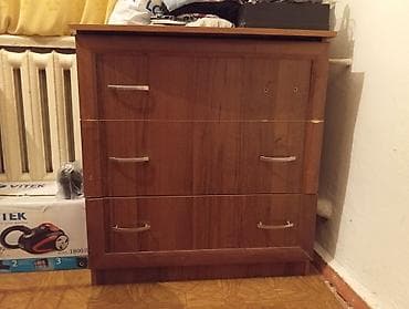Спальный гарнитур, Б/у, Шкаф, Комод, Трюмо, Россия, Дерево, Самовывоз, цвет - Коричневый