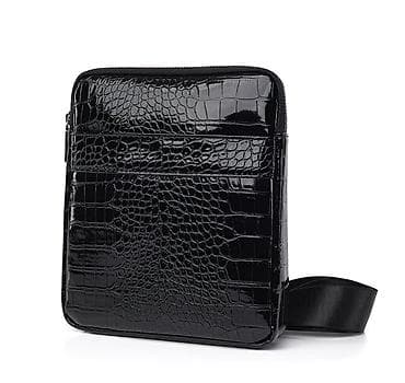Другие сумки: Сумка через плечо, компактная, глянцевая, с фактурой под крокодила — 1