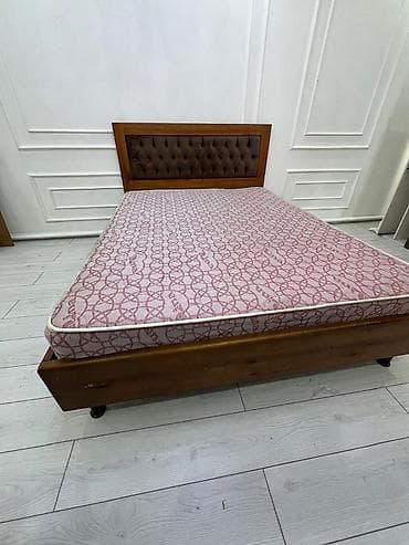 Другая мебель: Лина матрас ортопедкровать из дерева Двуспальная кровать с мягким — 2