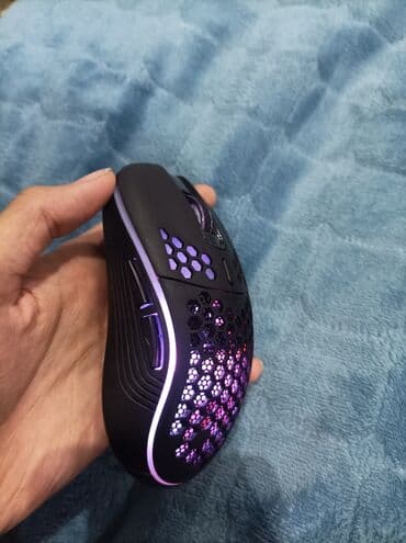 компьютерные мыши ukc: Беспроводная игровая мышь с RGB‑подсветкой и перфорацией сотами — 6