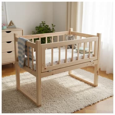 детская кровать с люлькой: Продаётся срочно связи с переездом. Деревянная колыбель-качалка для — 1