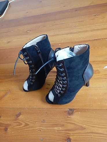 Женские ботильоны на шпильке - Цвет: черный - Дизайн: комбинированный