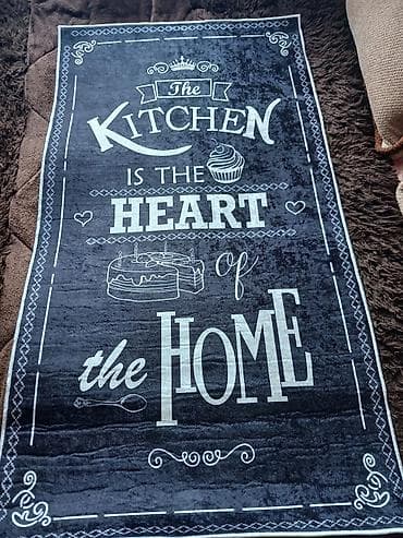 Кухонный коврик с принтом “The kitchen is the heart of the home” - at lalafo.kg Кухонный коврик с принтом “The kitchen is the heart of the home” -