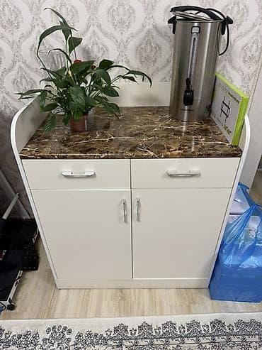 ресепшн стол: Тумба для кухни, Б/у, Без мойки, Напольная, Самовывоз, цвет - Белый — 1