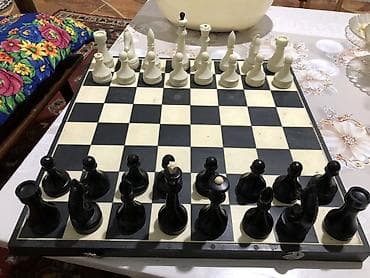 кама: Шахматы с доской - Классический шахматный комплект: черно-белая доска — 5