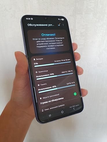 Samsung Galaxy A34, Б/у, 256 ГБ, цвет - Фиолетовый, 2 SIM — 2
