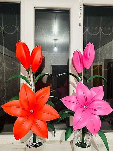 Оңдоп-түзөө жана курулуш: Декоративные светильники-цветы в кашпо - Настольные светильники в — 1