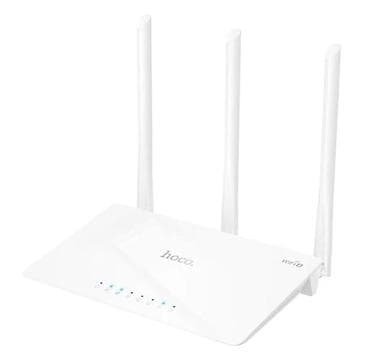 wifi роутор: Wi‑Fi роутер Hoco (белый) с 3 внешними антеннами - 3 — 2