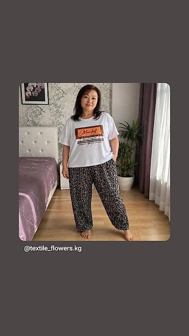 вечернее платье с: Домашний костюм, Футболка, Трикотаж, Made in KG, Лето — 1