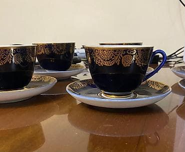 Чайный набор из тонкого фарфора, ЛФЗ (Ленинградский фарфоровый завод)