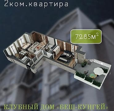 700: 2 комнаты, 73 м², Индивидуалка, 1 этаж, ПСО (под самоотделку) — 3