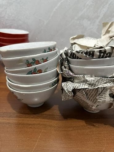 dish sets: 42 предмета, Наборы керамических, покрытых глазурью пиал, кесе малые — 7