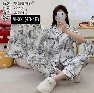 шорты двойка: Пижама, Хлопок, Китай, На пуговицах, M, L, XL — 7