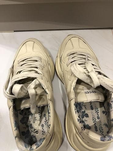 Ботинки: Мужские кроссовки, 37, Gucci, Б/у, цвет - Бежевый, Самовывоз — 2