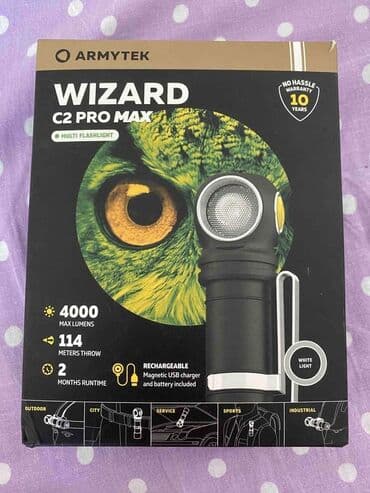 шахтёрский фонарик: Фонарь Armytek Wizard C2 Pro MAX Яркость 4000lm, поджигает сигарету — 1