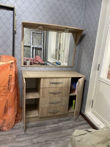 Окна и комплектующие: Шкаф-купе с комодом и тумбой - Материал: ЛДСП под натуральный — 6