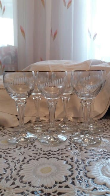 куплю бу стекло: Фужеры 6 шт чешское стекло(Богемия),в отличном состоянии — 2
