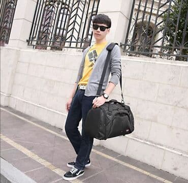 чемоданы бишкек цены: Сумка универсальная дорожная/спортивная - Цвет: черный - Формат — 4