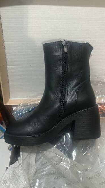 сапоги зимние женские натуральная кожа натуральный мех распродажа: Женские зимние полуботинки/ботильоны Fast Step - Материал верха — 3