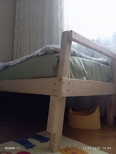 Үй жана бакча: Односпальная кровать из массива (сосна), ручная сборка. ВМЕСТЕ С — 2