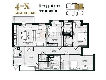 development: 4 комнаты, 173 м², Элитка, 2 этаж, Готовая ПСО (под самоотделку) — 2