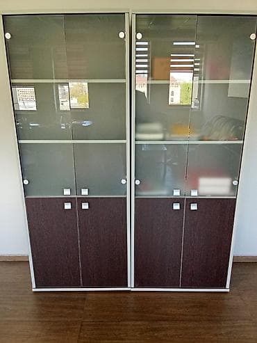 Офис шкафтары: Кеңсе эмереги комплекти, Шкаф, ДСП, түсү - Күрөң — 9