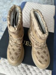 сапоги из натурального меха и кожи: Сапоги, 41, Guess, Новый, цвет - Бежевый, Самовывоз — 6