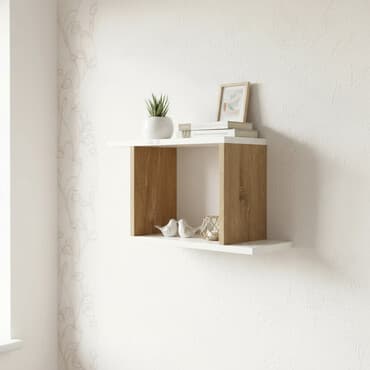 напольные полки: Полка навесная 004A (Комбинированный) Миниатюрная и стильная настенная — 1