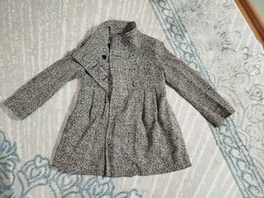 меховая куртка: Пальто размер 44-46-48 серого меланжа - Силуэт: расклёшенный книзу — 2