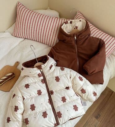 детский дождевик: Детские двусторонние утеплённые пуховики/короткие бархатные куртки для — 9