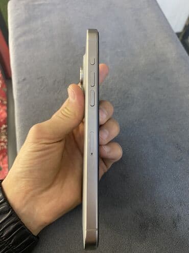 компьютеры ош: IPhone 15 Pro Max, Колдонулган, 256 ГБ, Natural Titanium, Коргоочу айнек, Каптама, 90 % — 4
