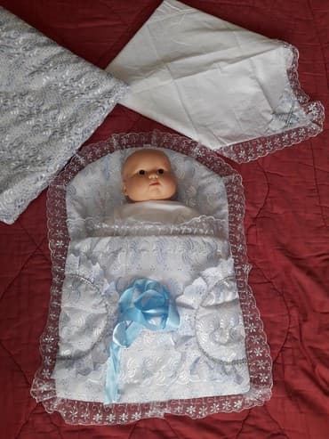 мягкая игрушка с пледом внутри: (Сокулук) Конверт + одеяло + пеленка-уголок на выписку+ чепчик и — 2