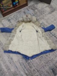 Атайын кийим: Куртка-парка джинсовая, натуральный мех(кролик), размер М (46-48), в — 9