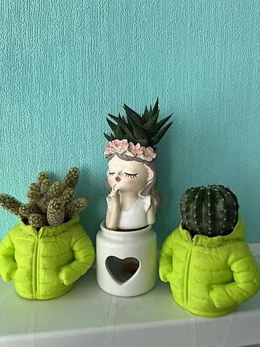 пуховое: Декоративные кашпо и мини‑аромалампа/подсвечник - Набор необычных — 1