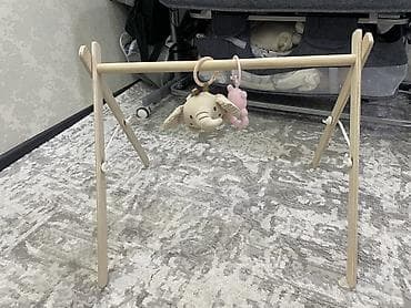 подвесные игрушки: Деревянная развивающая дуга/стойка для новорождённого. - Конструкция — 2