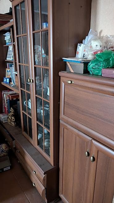 шкафы лофт: Стенка-шкаф, Тип стенки-шкафа: Модульная, Для зала, Особенности: Для хранения посуды — 3