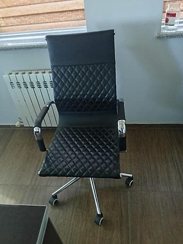 кресло кожаное офисное: Комплект офисной мебели, Диван, Кожа, цвет - Черный — 4