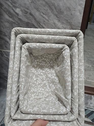 органайзер для одежды купить: Корзина для вещей, цвет - Бежевый, Новый — 4