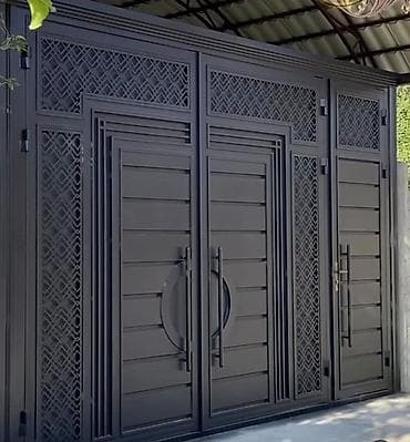 деревянные решетки на радиаторы: Кованые уличные ворота из стали - Материал: высокопрочная сталь — 4