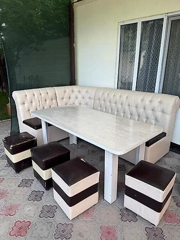 study table: Кухонный мягкий уголок, Дерево, цвет - Бежевый — 2