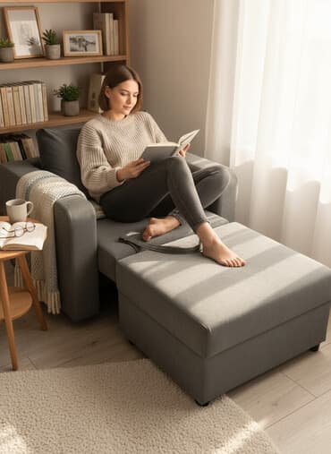 Кресло-кровать, Односпальный, цвет - Серый